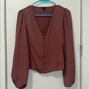 Elegant Maroon Button-Up Blouse